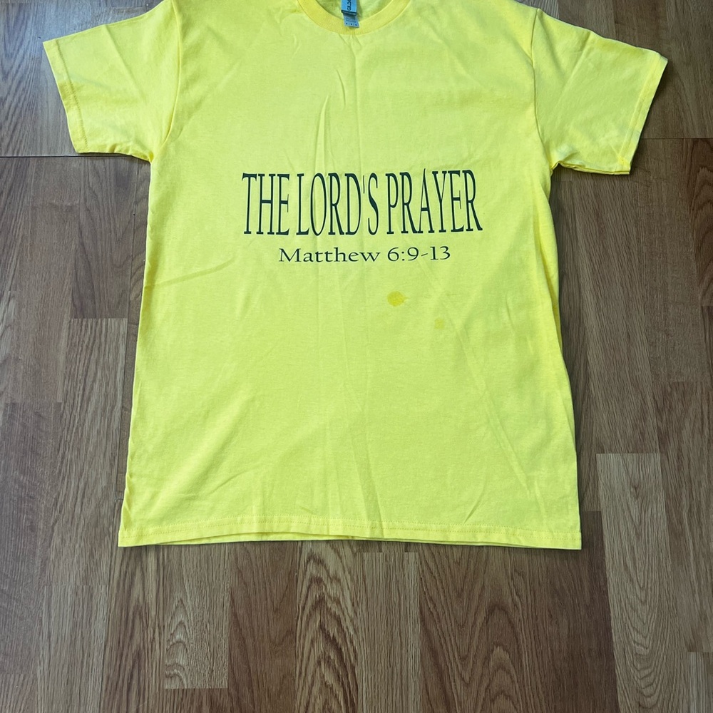 Gildan Yellow T-Shirt with The Lord's Prayer Print